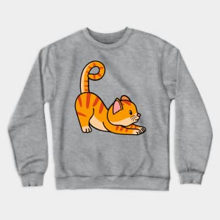 cute cat streching animal yoga concept kitten doing yoga Crewneck Sweatshirt